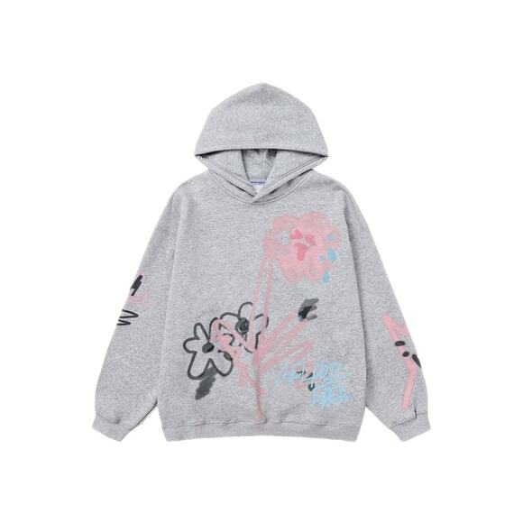 Aelfric Eden Grey Black Cat Hoodie Size Large Oversized New Without Tags - Picture 1 of 7
